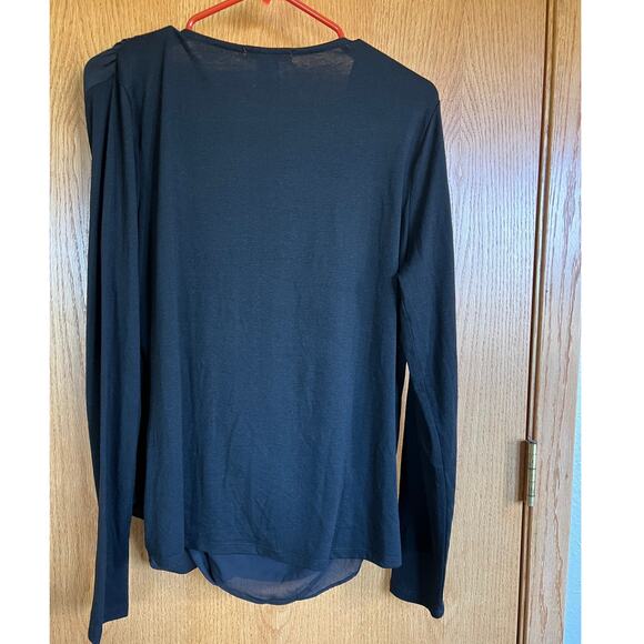 BKE Red, wrap waist V-neck blouse, women's size L - Picture 4 of 4